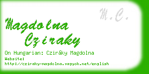 magdolna cziraky business card