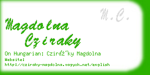 magdolna cziraky business card